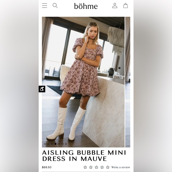 bohme Dresses & Skirts - Bohme - Bubble Mini Dress in Mauve